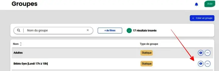 Sélection des contacts